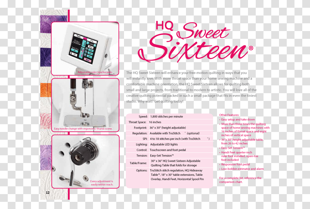 Handi Quilter Sweet Sixteen Design, Flyer, Poster, Paper, Advertisement Transparent Png
