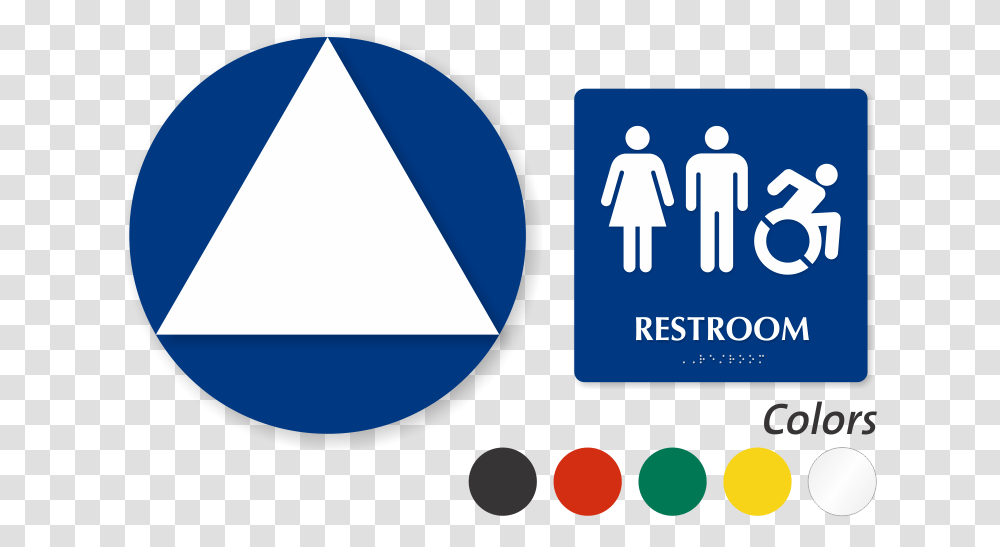 Handicap Bathroom Signs Simple Accessible Restroom Ada Unisex Restroom Signage, Road Sign, Triangle Transparent Png