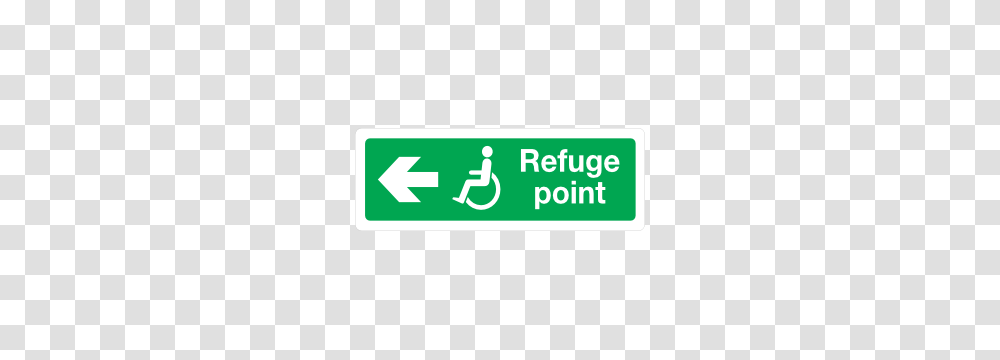 Handicap Refuge Point Left Sign Sticker, Road Sign Transparent Png