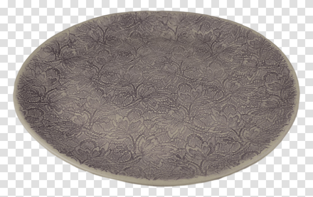 Handmade Aubergine Round Serving Plate With Lace Pattern Circle, Rug, Tabletop, Furniture, Texture Transparent Png