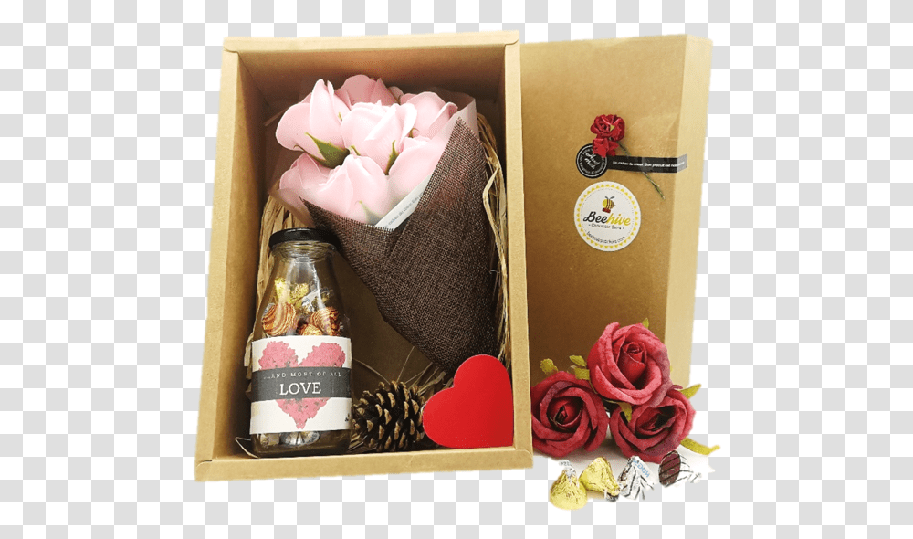 Handmade Flower Bouquet Amp Hersheys Chocolates Gift, Plant, Rose, Petal, Flower Arrangement Transparent Png