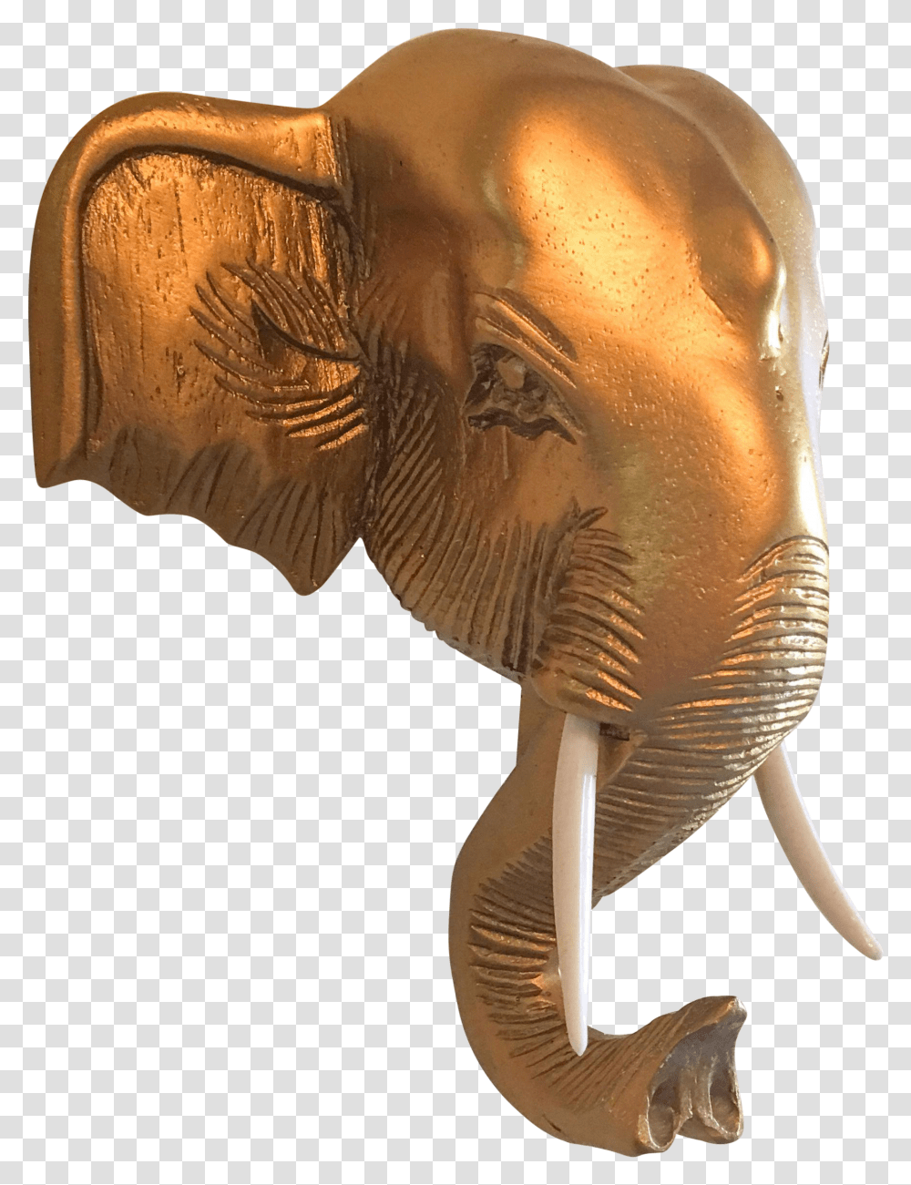 Handmade Gold Resin Elephant Head Indian Elephant, Animal, Bronze, Dinosaur, Fungus Transparent Png