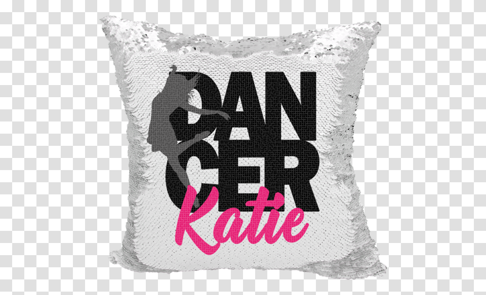 Handmade Personalized Dancer Reversible Sequin Pillow Cushion, Rug Transparent Png