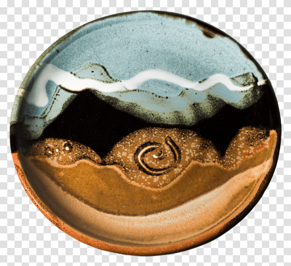 Handmade Pottery Lunch Plate Turquoise Brown Eel, Snake, Reptile, Animal, Coin Transparent Png