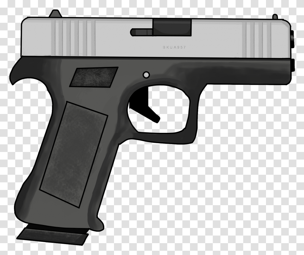 Handpainted Cartoon Glock 2d Art Cartoon Glock, Gun, Weapon, Weaponry Transparent Png