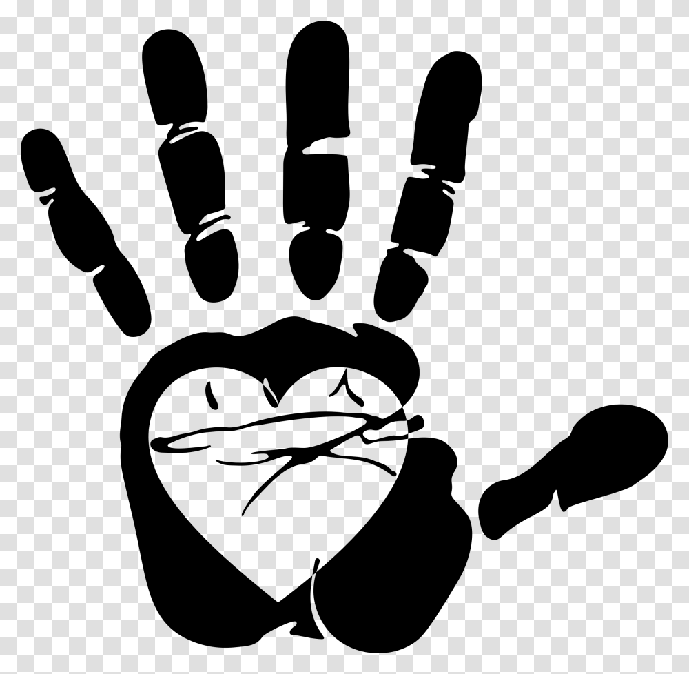 Handprint Black And White Hand Print Clipart, Gray, World Of Warcraft Transparent Png