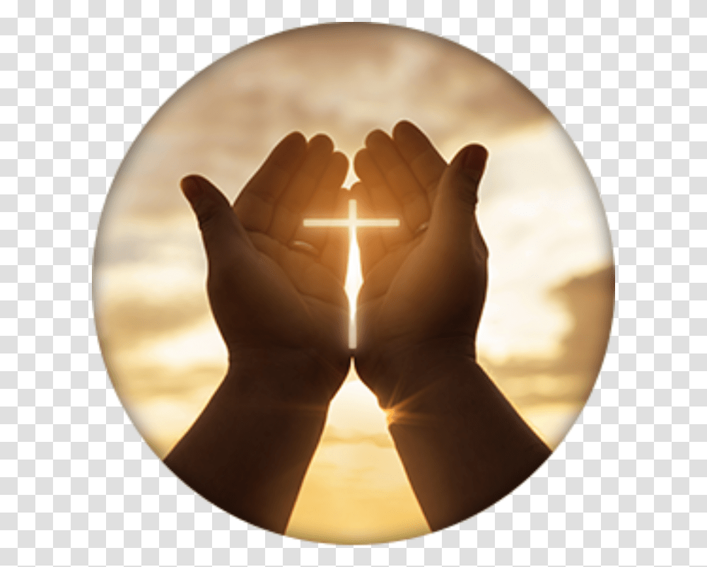Hands Cupped With Light Shining Through In The Shape Awaken Jesus, Worship, Prayer, Person, Human Transparent Png