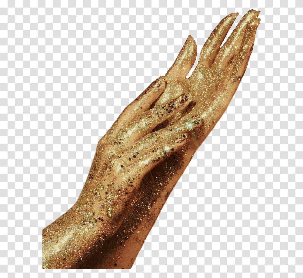 Hands Hand Pngs Gold Shimmer Shine Aesthetic Gold Aesthetic, Finger, Henna Transparent Png