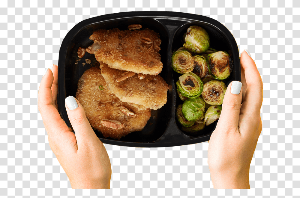 Hands Holding Meal Brussels Sprout, Person, Plant, Food, Burger Transparent Png
