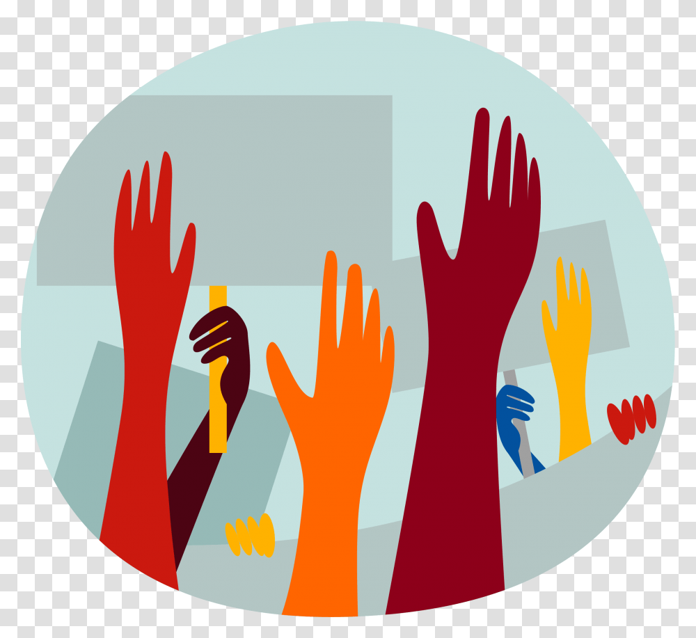 Hands In The Air Illustration, Drawing, Crowd Transparent Png