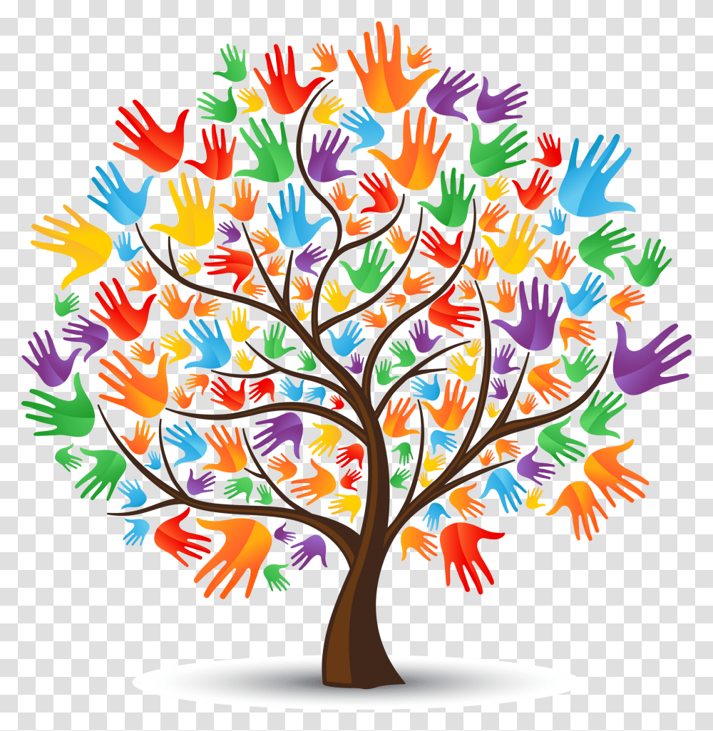 Hands Of Kindness Benefit A Roaring Success Clipart Tree With Hands, Modern Art, Floral Design, Pattern Transparent Png