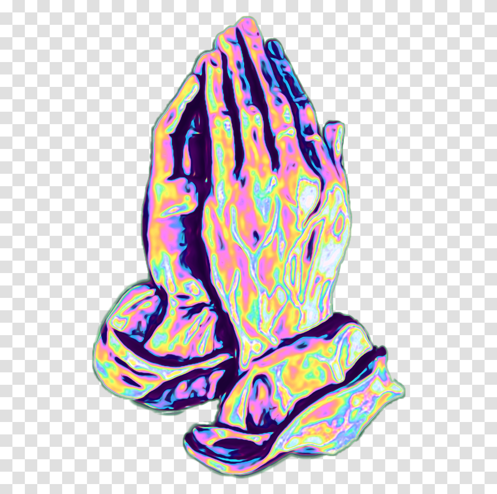 Hands Prayer Hand Praying Hologram Holographic Holo, Light, Outdoors Transparent Png