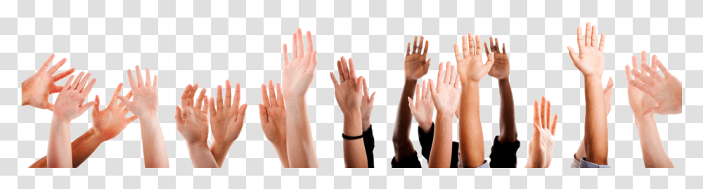 Hands Raised For Questions, Finger, Person, Human, Wrist Transparent Png