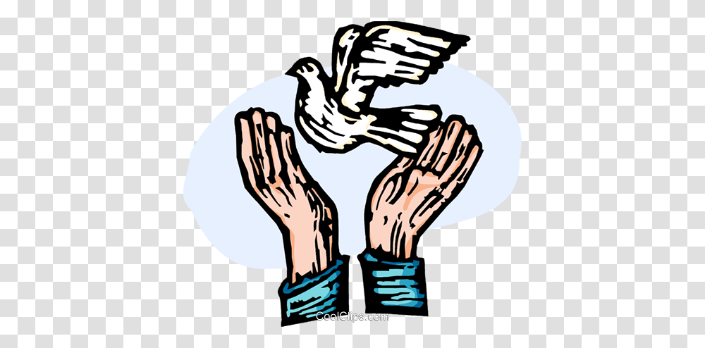 Hands Releasing A Peace Dove Royalty Free Vector Clip Art, Worship, Bird, Animal, Zebra Transparent Png