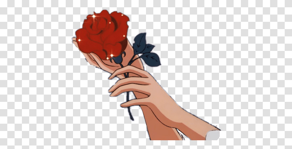 Hands Roses Tumblr Aesthetic Freetoedit Fre Anime Aesthetic, Fist, Person, Human Transparent Png