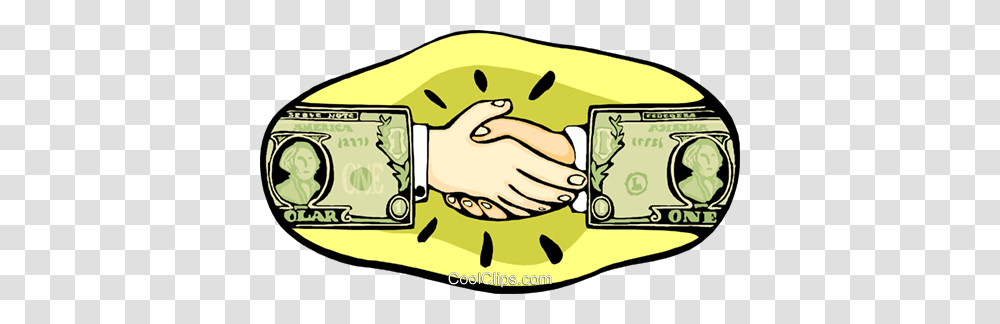 Hands Shaking With Dollar Sign Hands Royalty Free Vector Clip Art, Plant, Money, Handshake Transparent Png