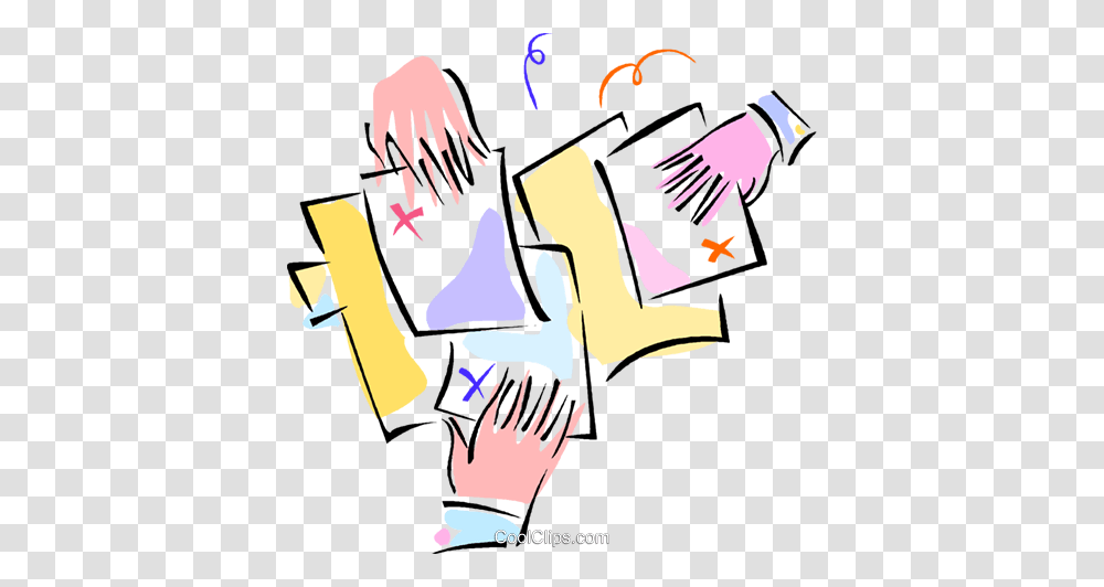 Hands Sharing Documents Royalty Free Vector Clip Art Illustration, Drawing, Doodle, Advertisement Transparent Png