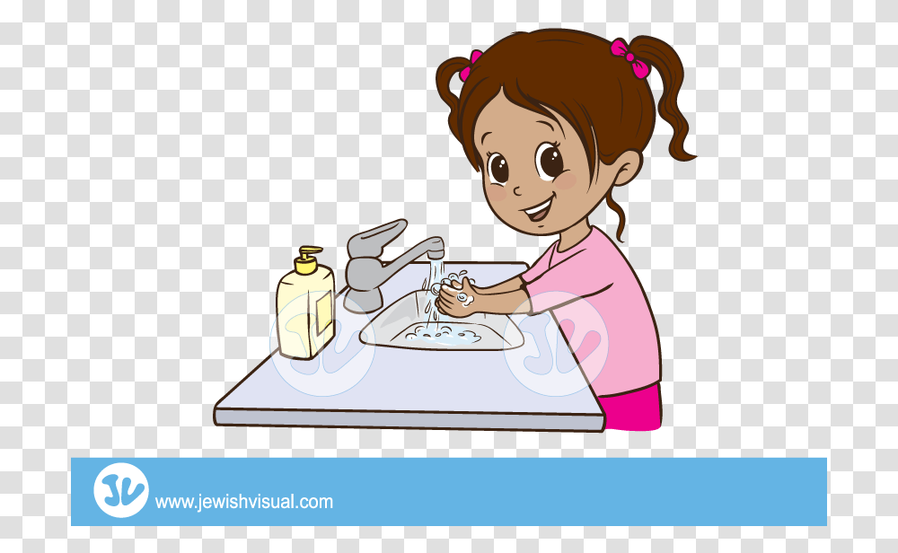 Hands Step Ile Girl Washing Hands Clipart, Person, Female, Woman, Penguin Transparent Png