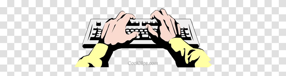 Hands Typing Royalty Free Vector Clip Art Illustration, Computer Hardware, Electronics, Keyboard, Computer Keyboard Transparent Png
