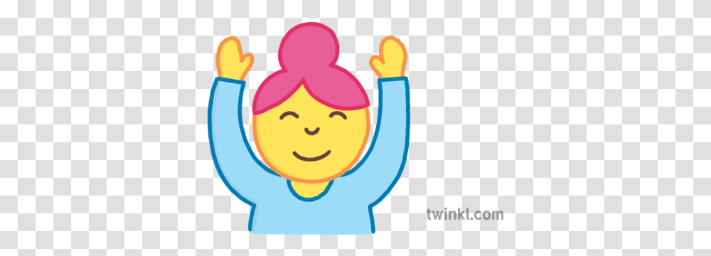 Hands Up Emoji People Planit Maths Y2 Number And Place Value Yoghurt Illustration, Graphics, Art, Face, Doodle Transparent Png