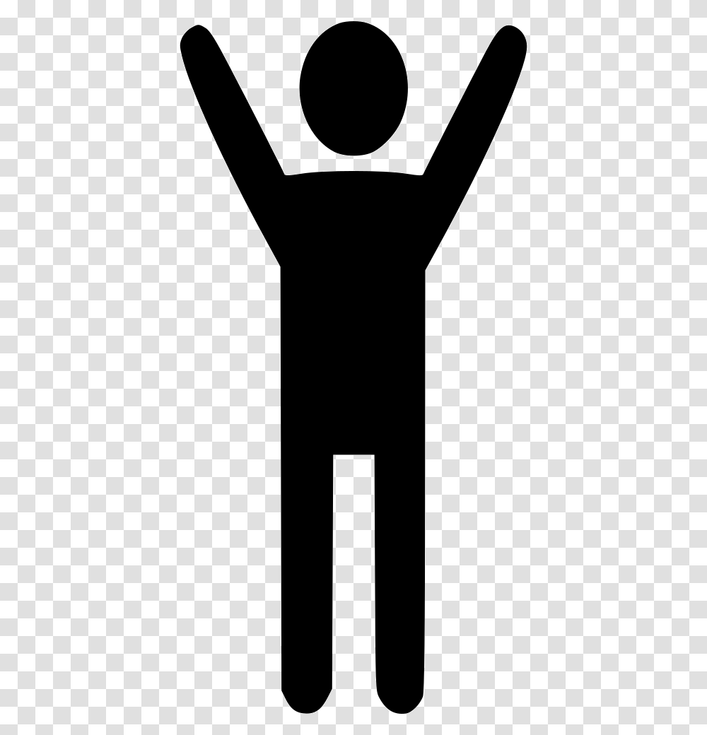 Hands Up Hands Up Icon, Stencil, Light, Silhouette, Leisure Activities Transparent Png