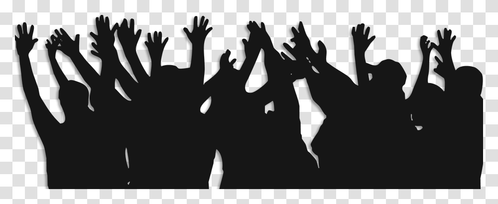 Hands Up Silhouette, Stencil, Crowd Transparent Png