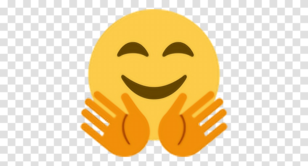 Hands Wave Hug Emoji Emoticon Face Expression Feeling, Label, Plant, Food, Pumpkin Transparent Png