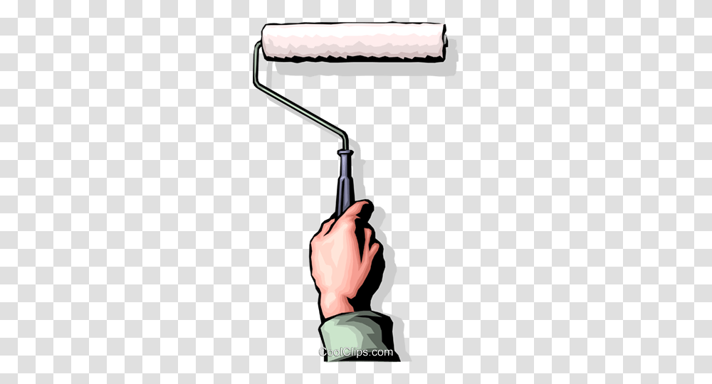 Hands With Paint Roller Royalty Free Vector Clip Art Illustration, Person, Human, Indoors, Weapon Transparent Png