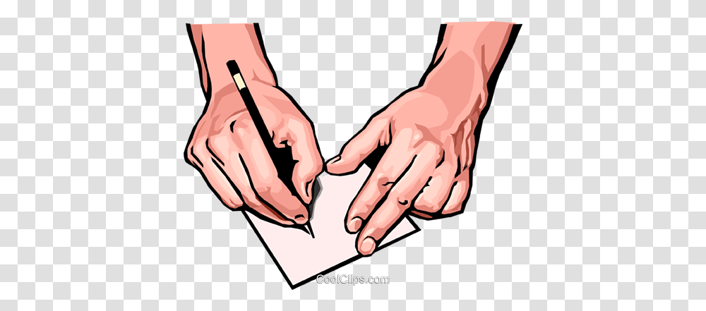 Hands With Pen And Paper Royalty Free Vector Clip Art Illustration, Massage, Holding Hands, Wrist Transparent Png