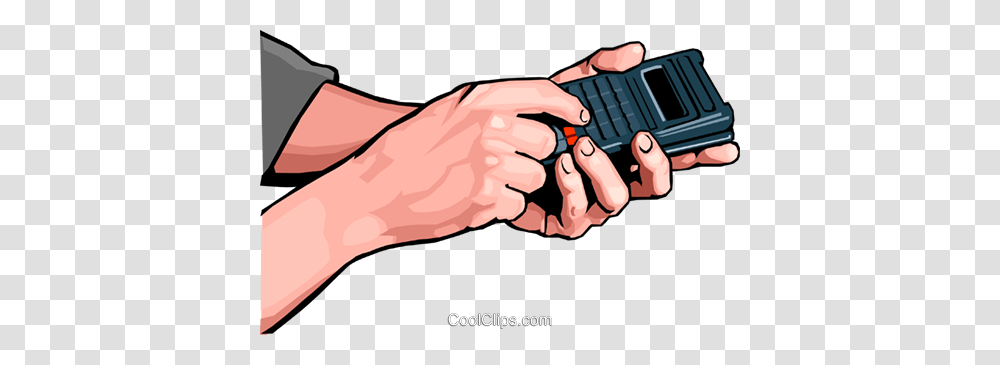 Hands With Remote Royalty Free Vector Clip Art Illustration, Electronics, Computer, Gun, Weapon Transparent Png
