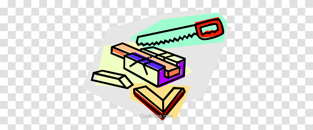 Handsaw And Miter Box Royalty Free Vector Clip Art Illustration, Label, Mansion, Housing Transparent Png