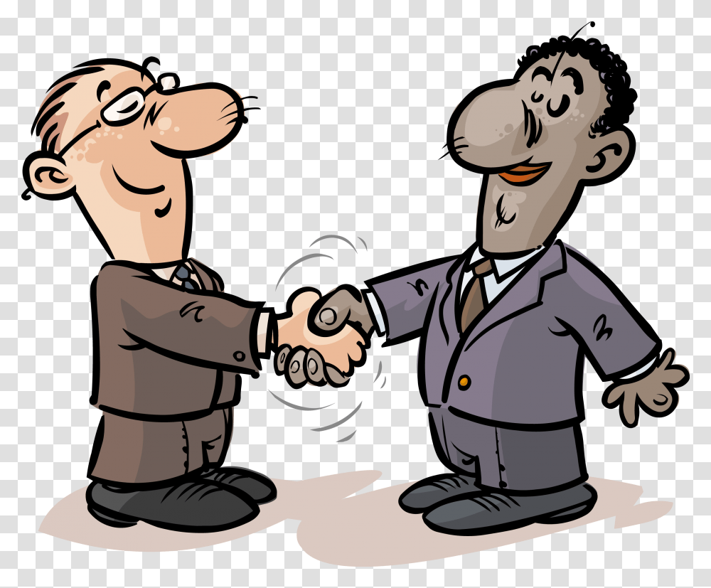 Handshake Clipart Cartoon Handshake, Person, Human, Performer, Kneeling Transparent Png