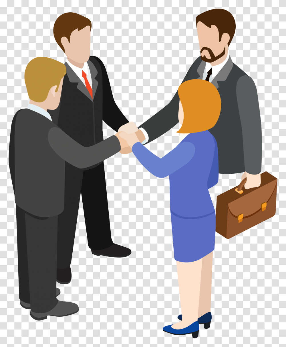 Handshake Clipart Circle Construccion De Empresa, Person, Human, People, Bag Transparent Png