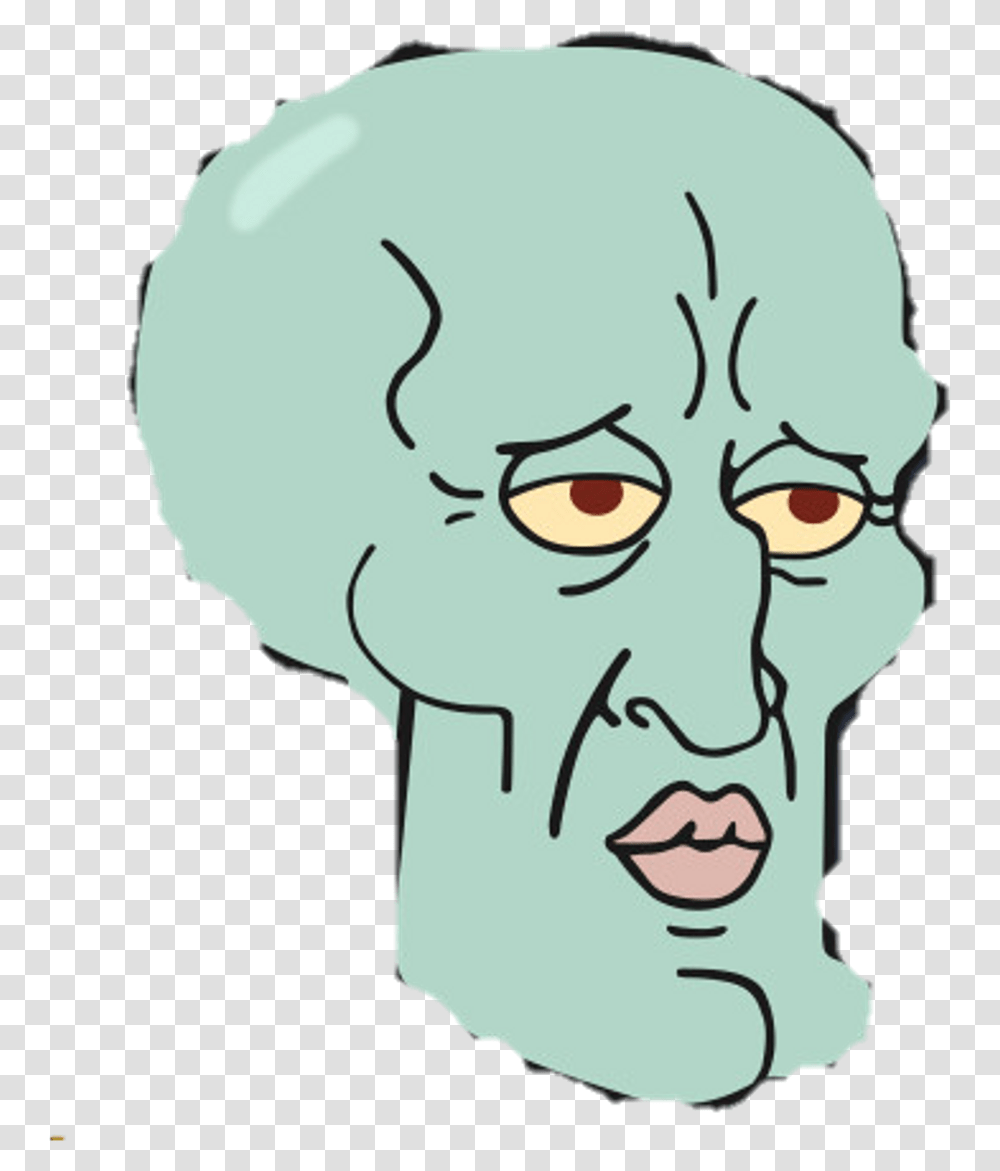 Handsome Squidward Face, Head, Jaw, Teeth Transparent Png