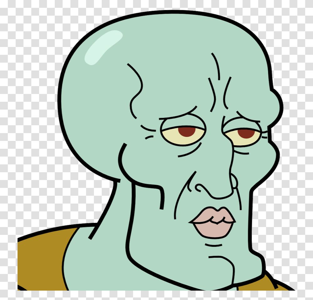 Handsome Squidward, Head, Face, Painting Transparent Png