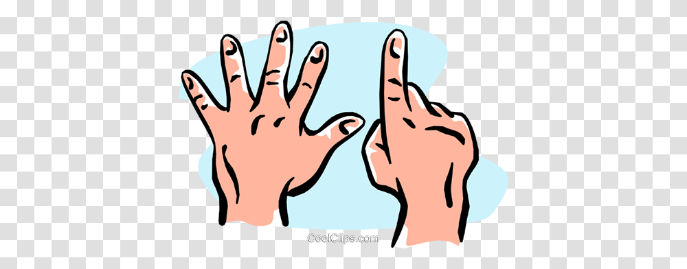 Handssix Royalty Free Vector Clip Art Illustration, Face, Wrist, Word, Finger Transparent Png