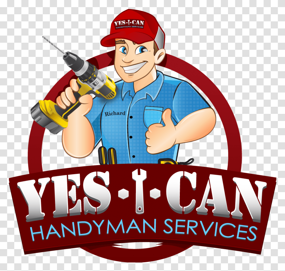 Handyman Image Cartoon, Person, Human, Tool, Power Drill Transparent Png