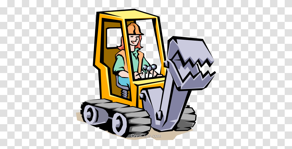 Handyman Royalty Free Vector Clip Art Illustration, Tractor, Vehicle, Transportation, Bulldozer Transparent Png