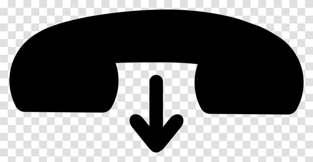 Hang Call Interface Symbol Of An Auricular And An Arrow Sign, Stencil, Axe, Tool, Logo Transparent Png