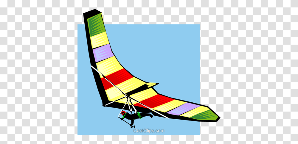 Hang Glider Royalty Free Vector Clip Art Illustration, Aircraft, Vehicle, Transportation, Airplane Transparent Png