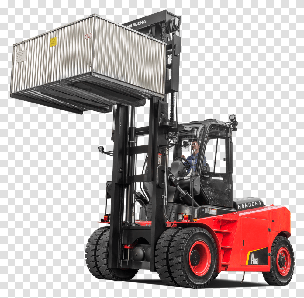 Hangcha Forklift Empilhadeira Aeroporto, Person, Human, Machine, Truck Transparent Png