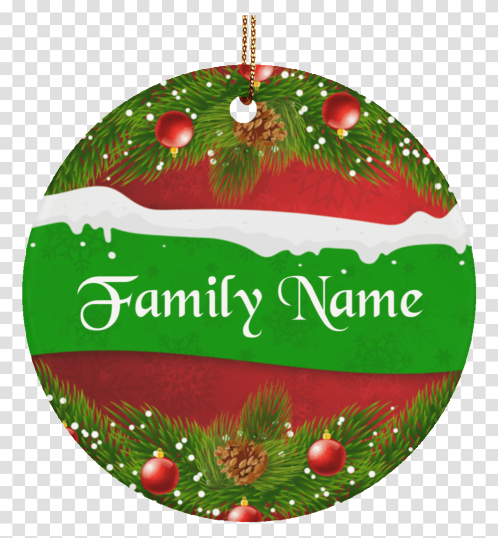 Hanging Christmas Ornaments Family Name Christmas Christmas Ornament, Birthday Cake, Food, Tree, Plant Transparent Png