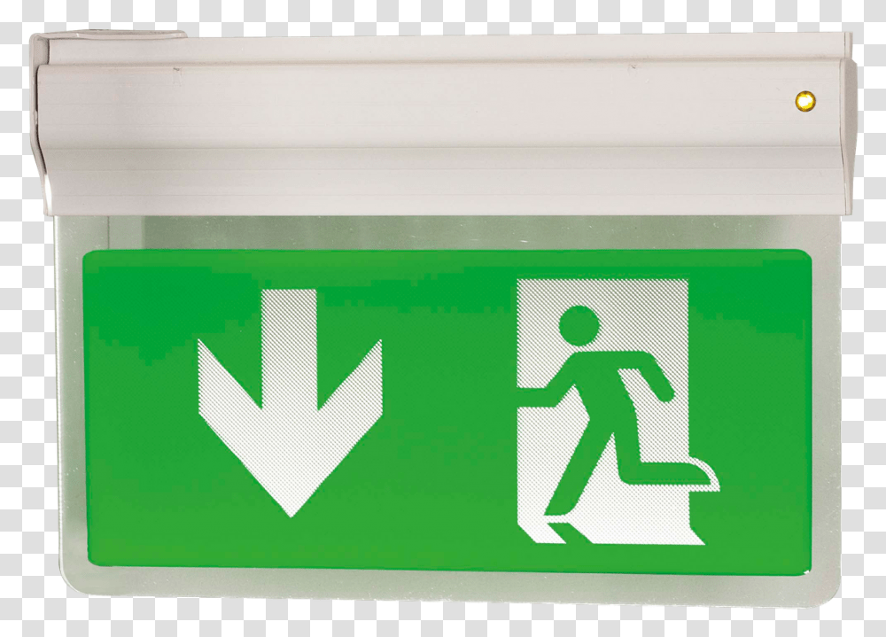 Hanging Emergency Exit Illuminated Sign Ansell Exit Sign, Road Sign, Recycling Symbol Transparent Png