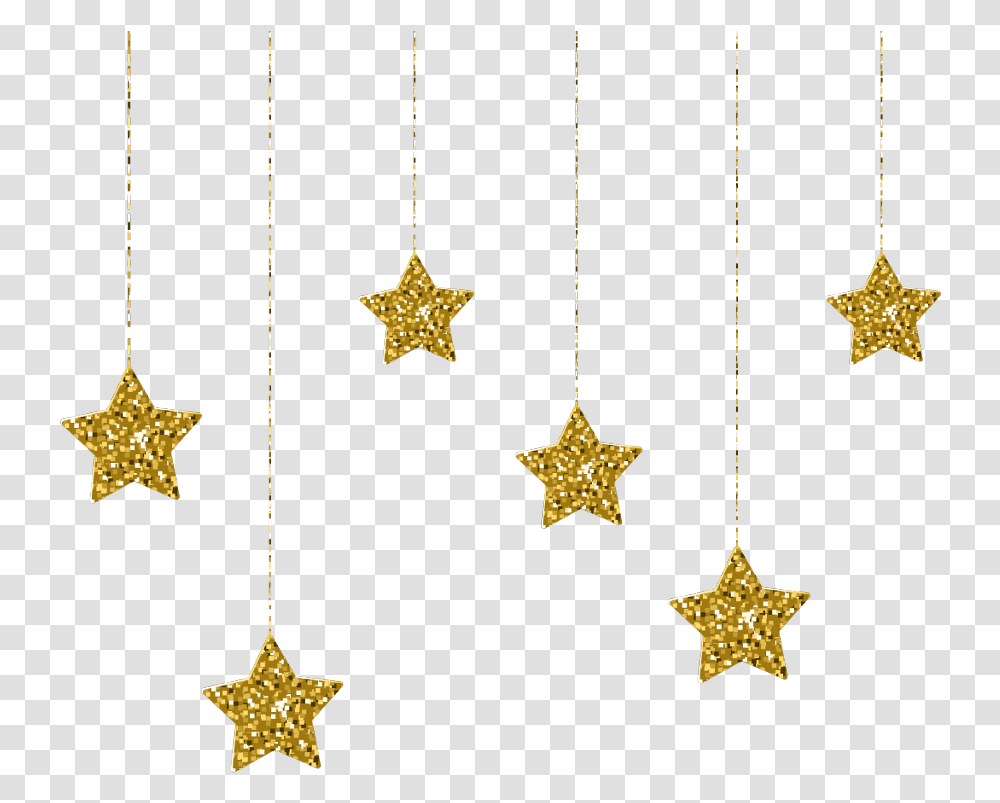 Hanging Gold Stars, Star Symbol, Ornament Transparent Png
