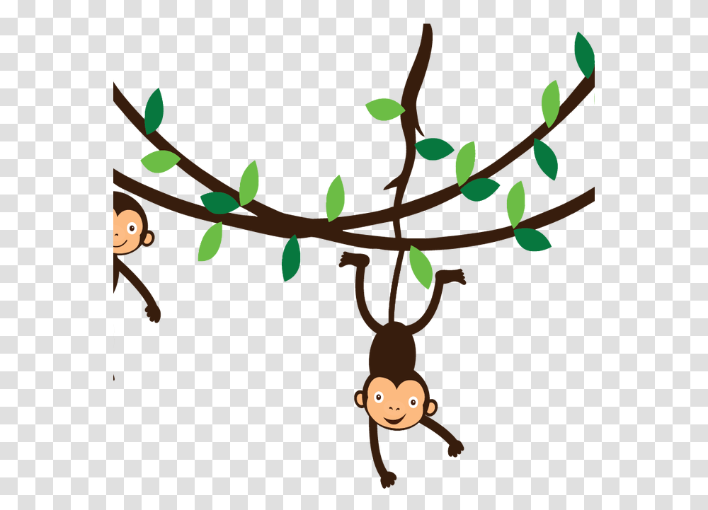 Hanging Monkey Tattoo Jungle Vines Clip Art, Plant, Tree, Leaf, Insect Transparent Png