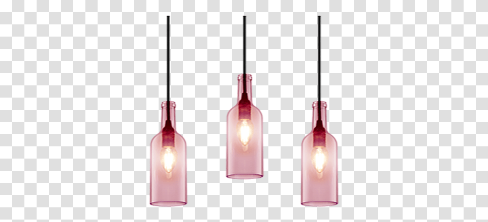Hanging Pink Bottle Lamps Light, Light Fixture, Ceiling Light Transparent Png