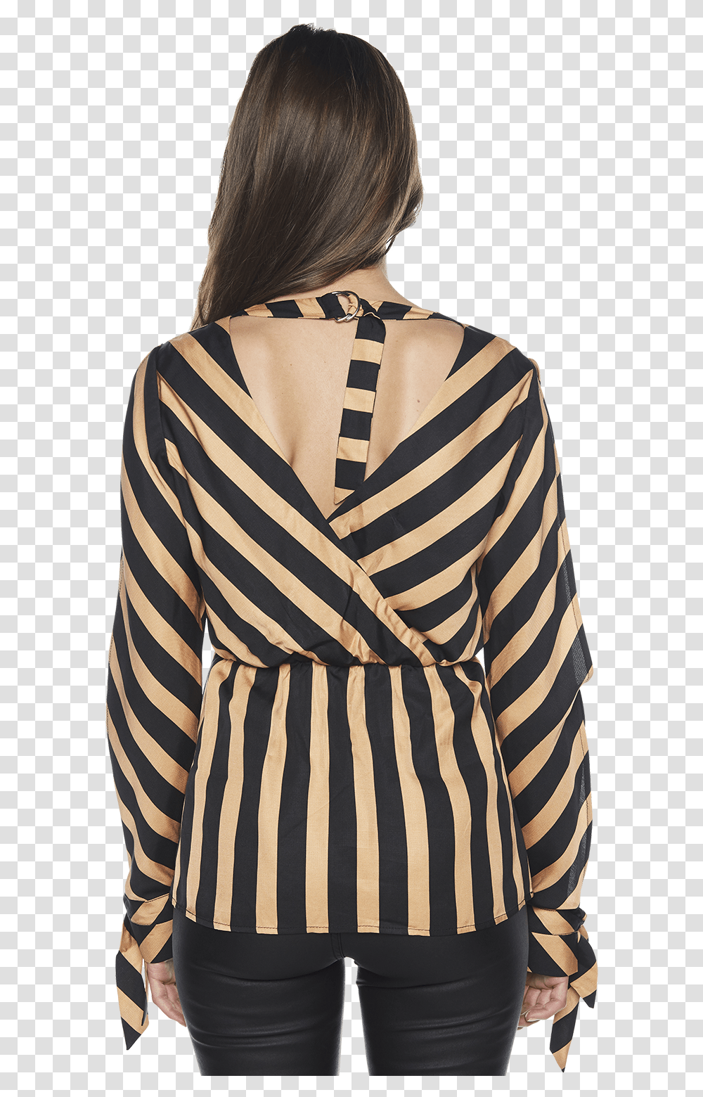 Hannah Stripe Tunic In Colour Sandstorm Photo Shoot, Sleeve, Long Sleeve, Person Transparent Png