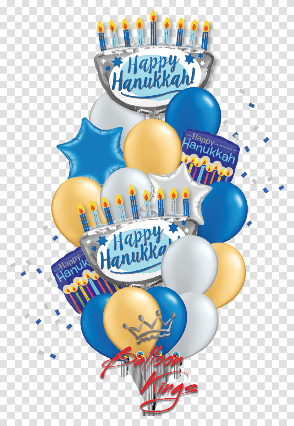 Hanukkah Candles Bouquet, Balloon, Birthday Cake, Dessert, Food Transparent Png