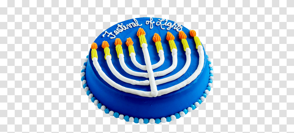 Hanukkah Ice Cream Cake Festival Of Lights Hanukkah Cake, Birthday Cake, Dessert, Food, Icing Transparent Png