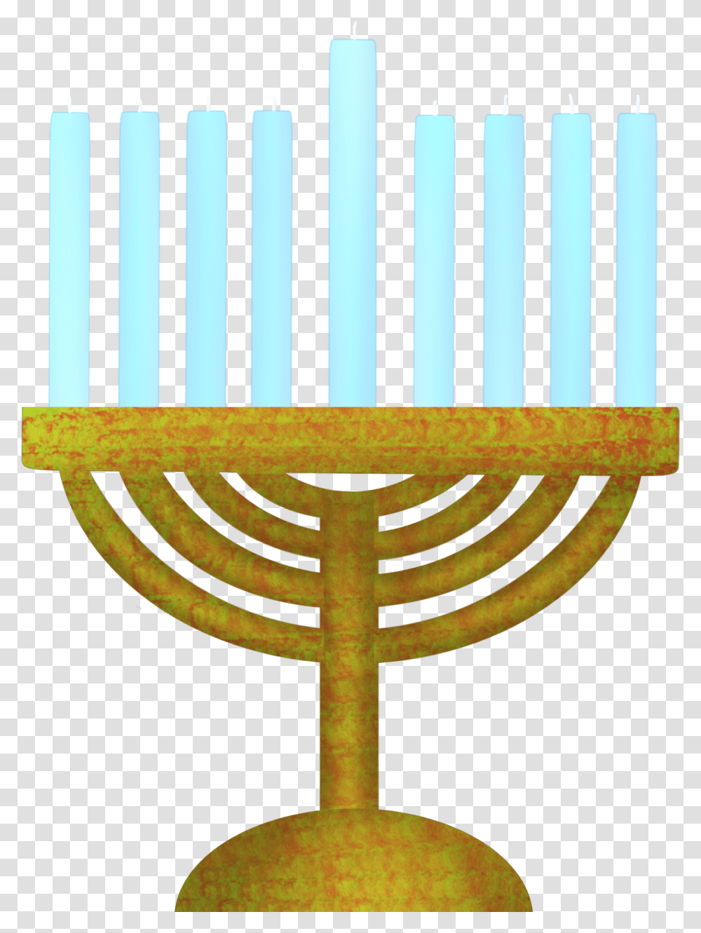 Hanukkah Menorah Gold Blue Candles Mydrawing Menorah, Lamp, Emblem Transparent Png